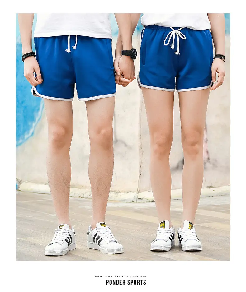 Men Blue Striped Running Shorts Korean Style — feature 10