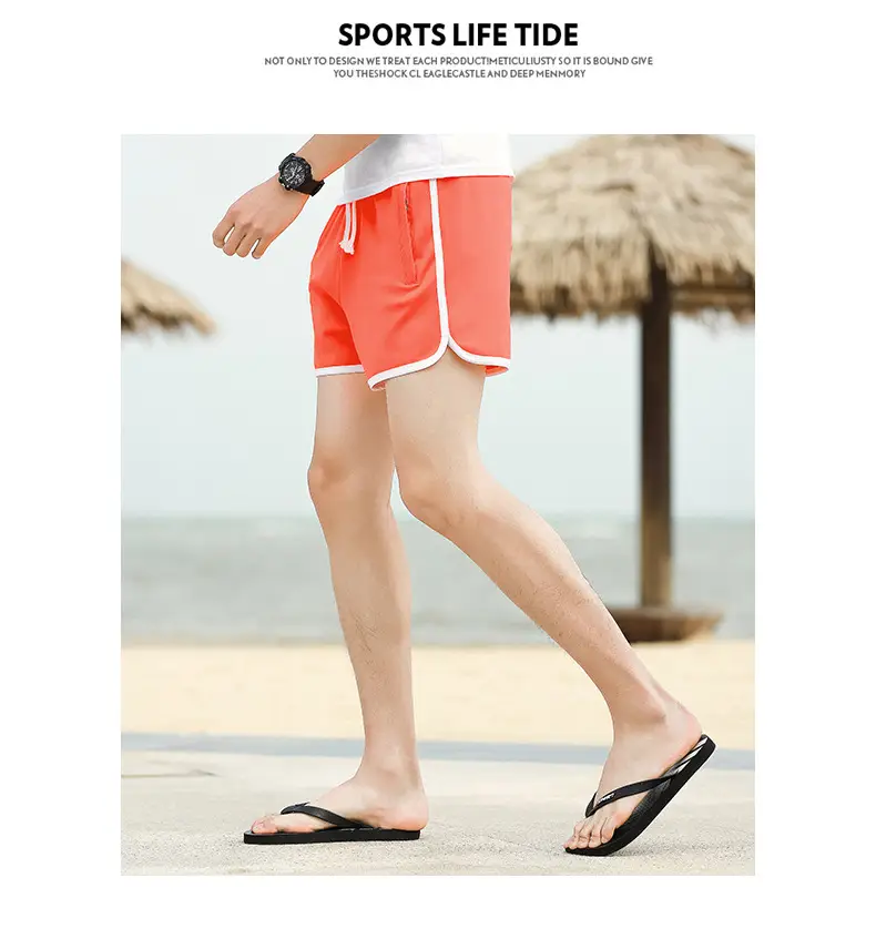 Men Blue Striped Running Shorts Korean Style — feature 19