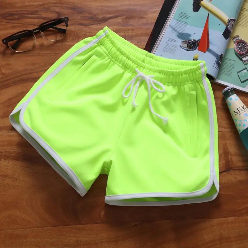 Men Blue Striped Running Shorts Korean Style