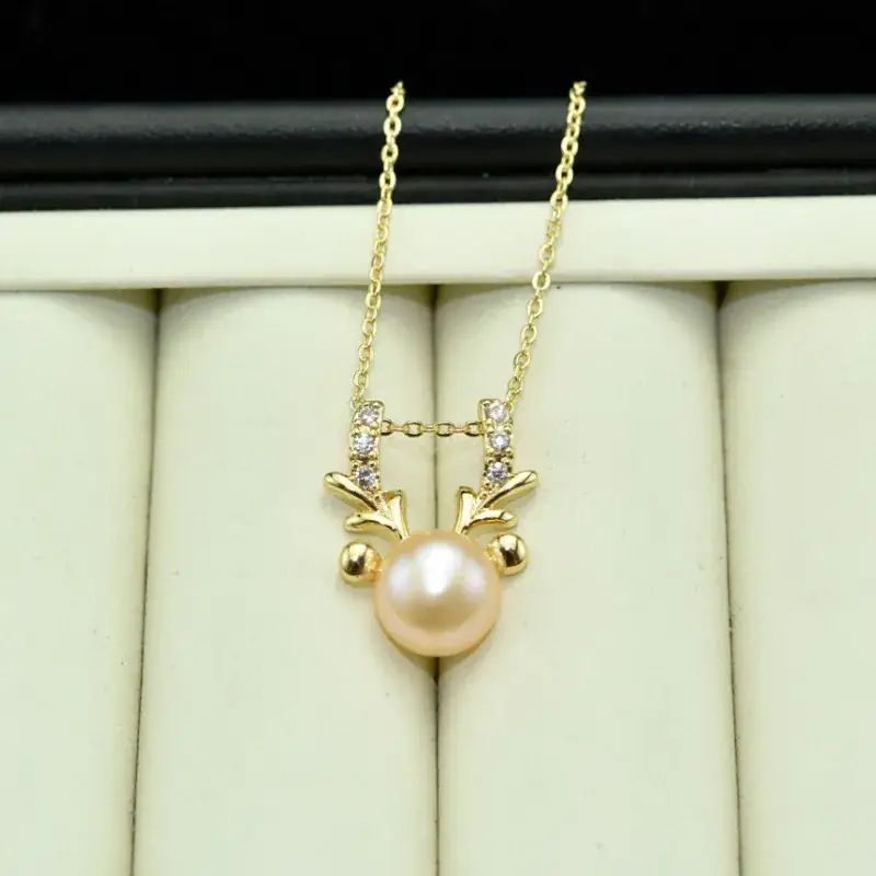Pearl Little Deer Necklace Real Gold Color Retaining - Image 2