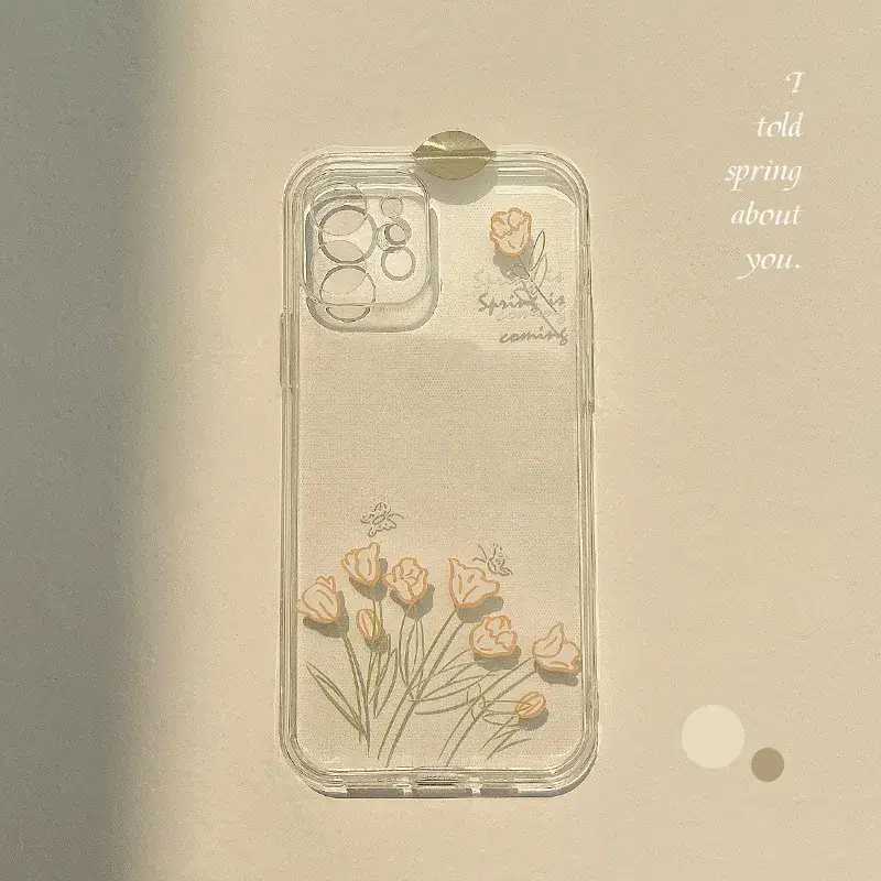 Hand-Painted Flower 17Pro Max Apple 14 Phone Case 11 Silicone 16 Full Coverage 8P - Image 6