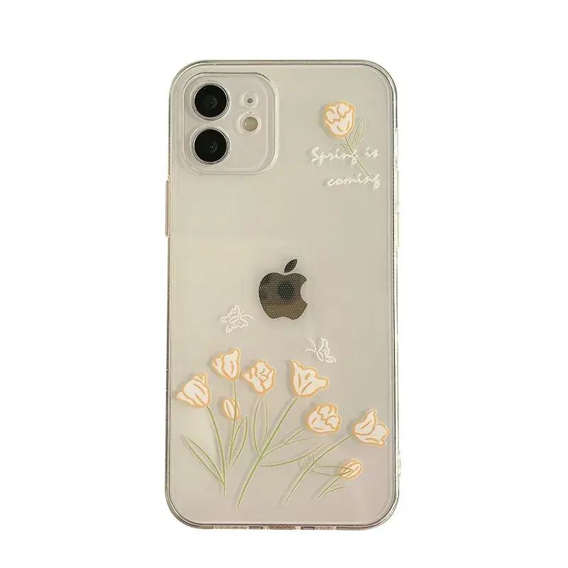 Hand-Painted Flower 17Pro Max Apple 14 Phone Case 11 Silicone 16 Full Coverage 8P - Image 7