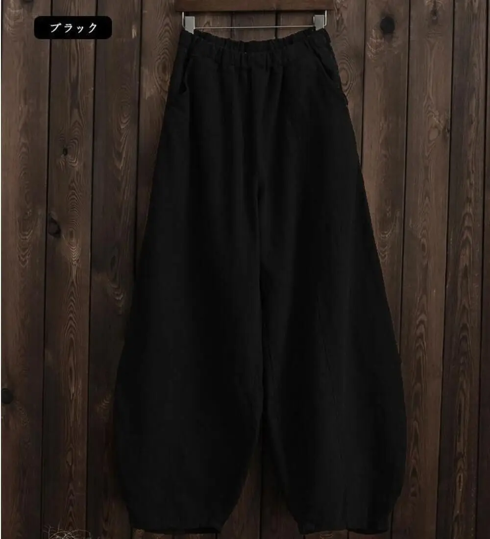 Women's White Linen Bloomers Spring Autumn Casual Wear - Image 2