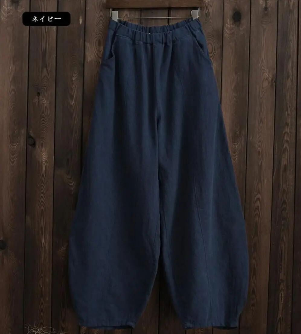Women's White Linen Bloomers Spring Autumn Casual Wear - Image 4