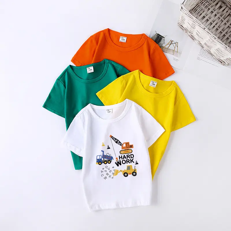 Kids T-Shirt Blue Excavator Print 100% Cotton - Image 16