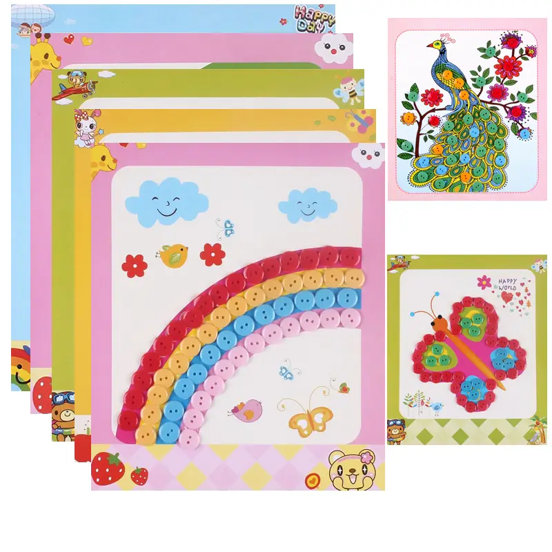 Children's Button Painting Set 12 Pieces 221x19CM - Image 8