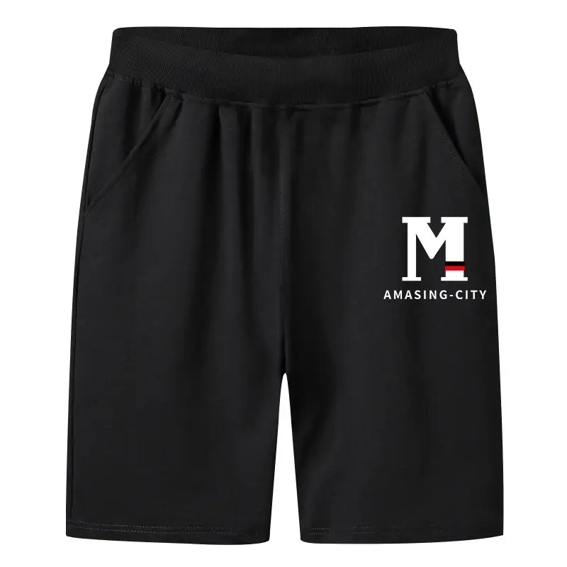 Children Cotton Shorts Grey Five Point Print 110-160