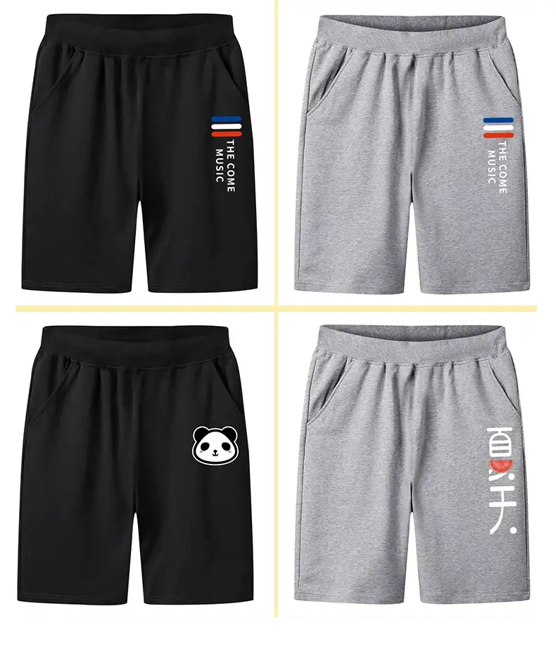 Children Cotton Shorts Grey Five Point Print 110-160 — feature 4