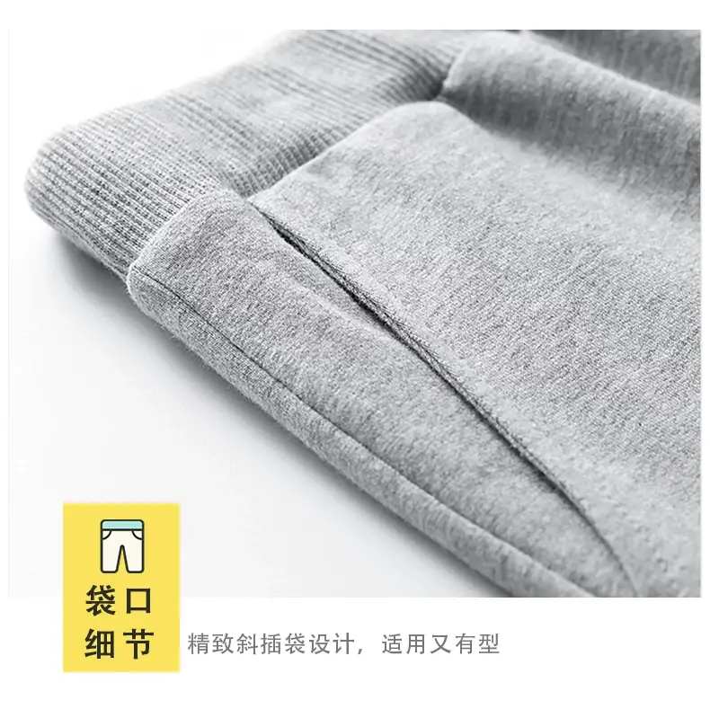 Children Cotton Shorts Grey Five Point Print 110-160 — feature 7