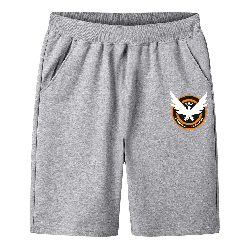 Children Cotton Shorts Grey Five Point Print 110-160