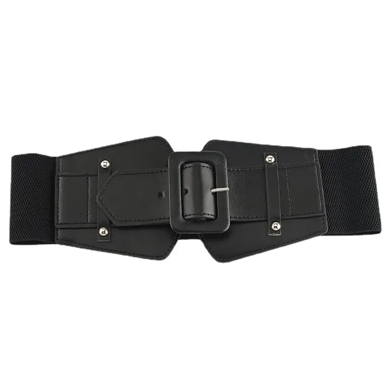 Black Korean Fashion Belt with Wide Skirt Decor - Image 8