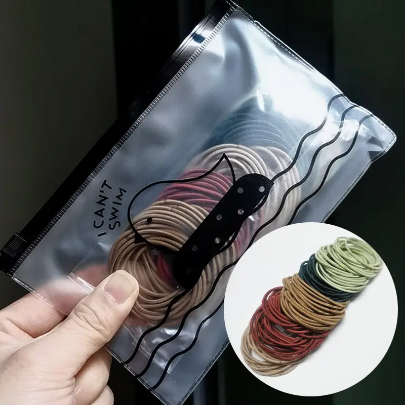 High Elastic Rubber Band for Women Black Seamless Hair Tie - Image 6