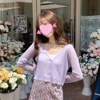 Women White Knitted Cardigan Long Sleeve Summer Top — feature 17