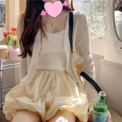 Women White Knitted Cardigan Long Sleeve Summer Top — feature 20