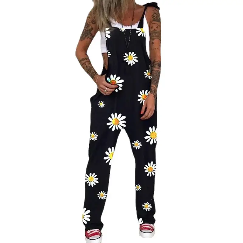 Black Printed Skull & Heart Trousers Set for Women
