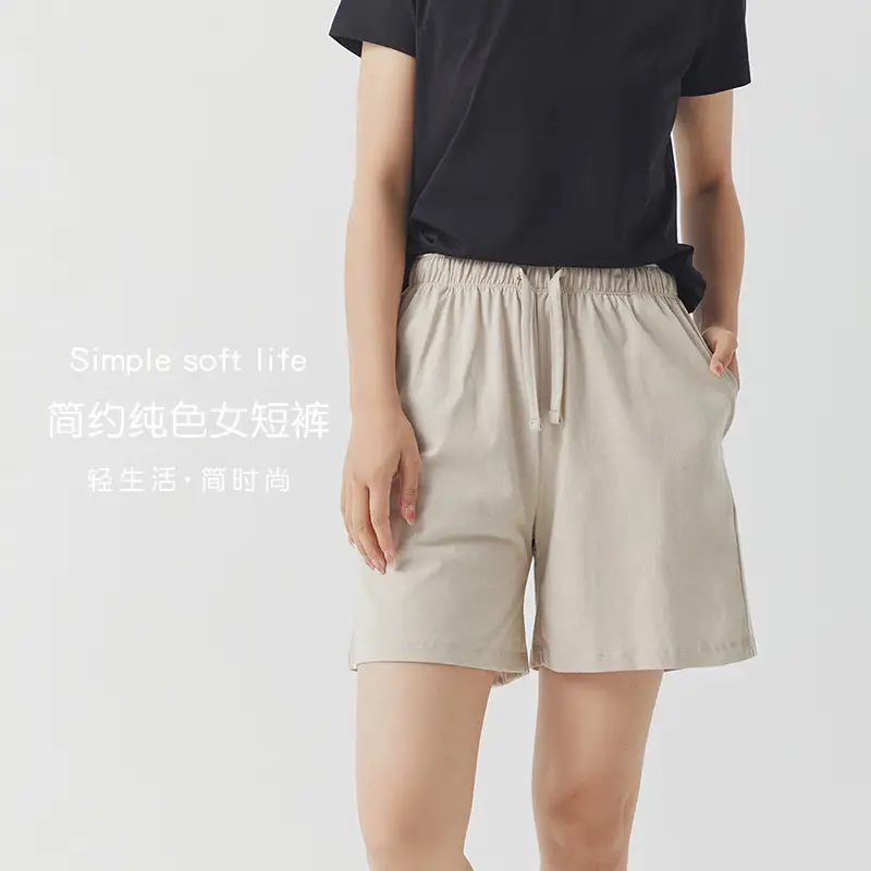 Women's Black Pure Cotton Shorts Summer Wear - Image 6