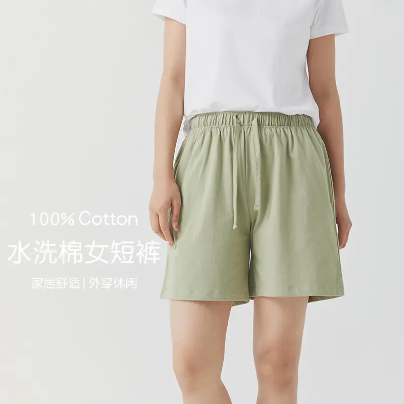 Women's Black Pure Cotton Shorts Summer Wear - Image 7