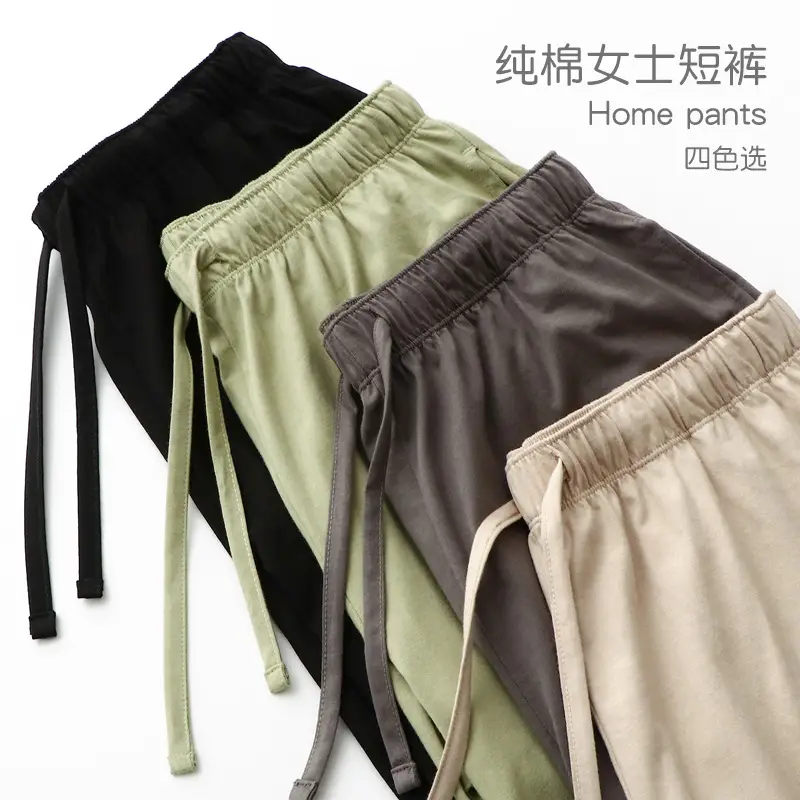 Women's Black Pure Cotton Shorts Summer Wear - Image 8