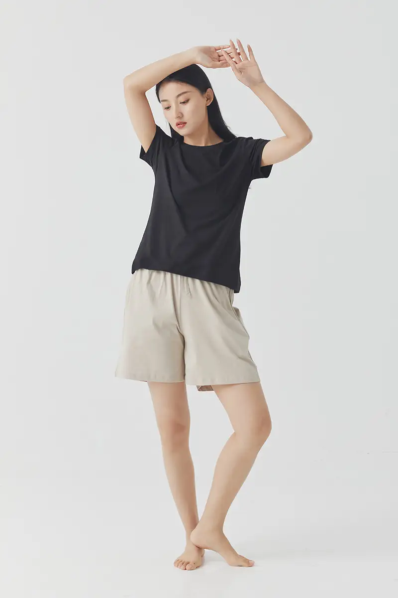 Women's Black Pure Cotton Shorts Summer Wear — feature 29