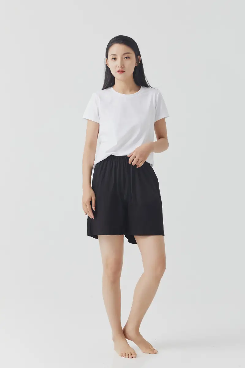 Women's Black Pure Cotton Shorts Summer Wear — feature 32
