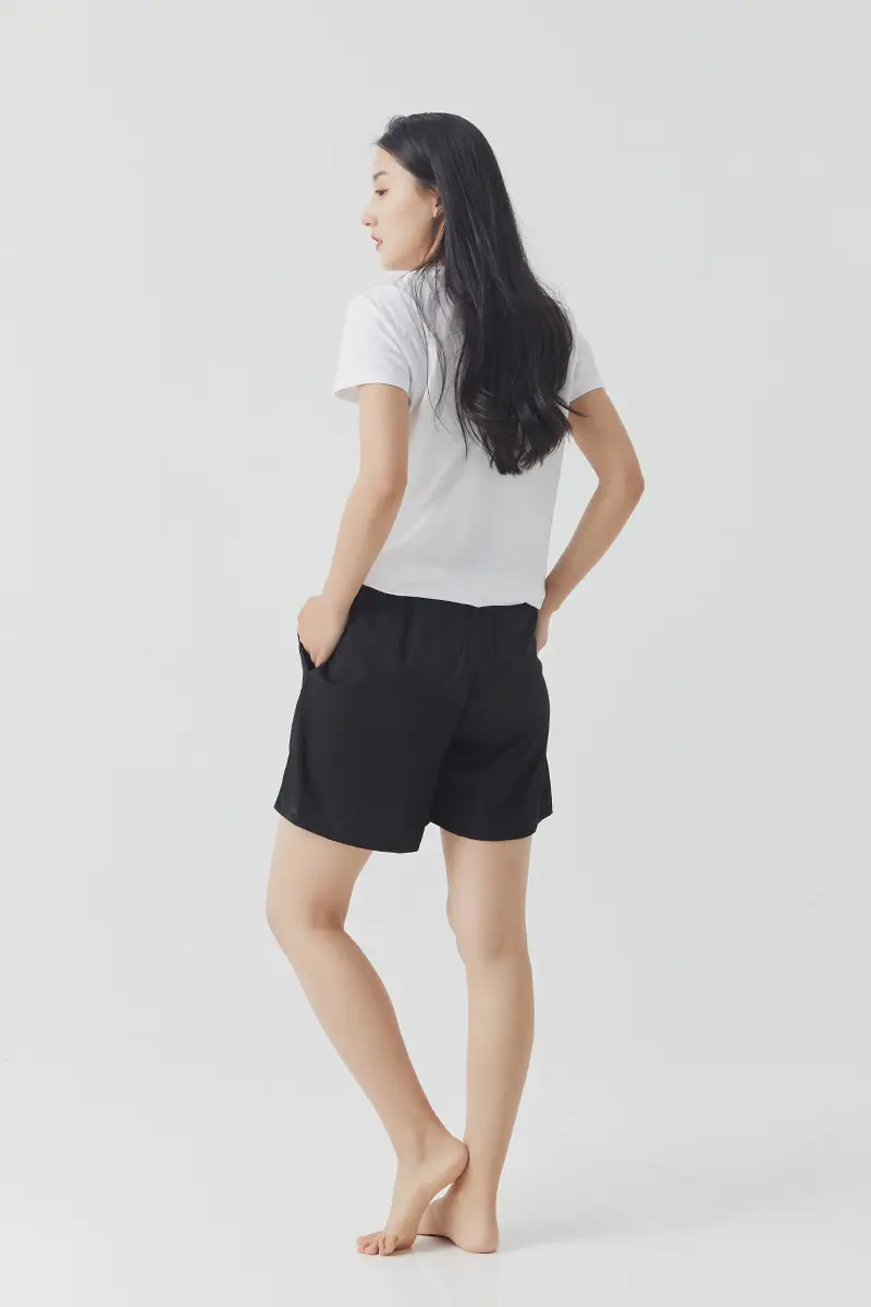 Women's Black Pure Cotton Shorts Summer Wear — feature 33