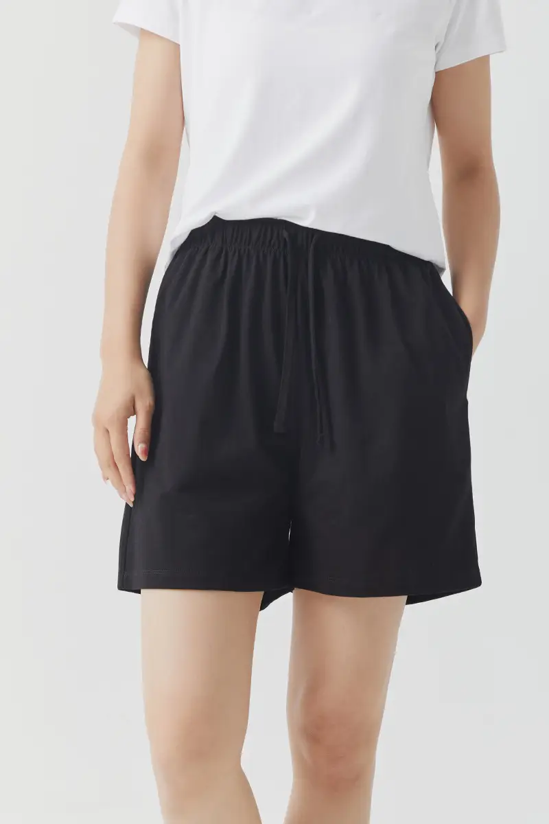 Women's Black Pure Cotton Shorts Summer Wear — feature 34