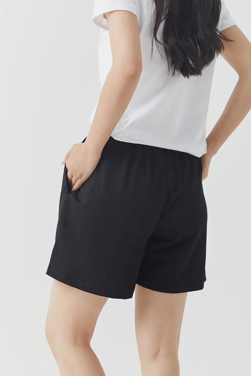 Women's Black Pure Cotton Shorts Summer Wear — feature 35