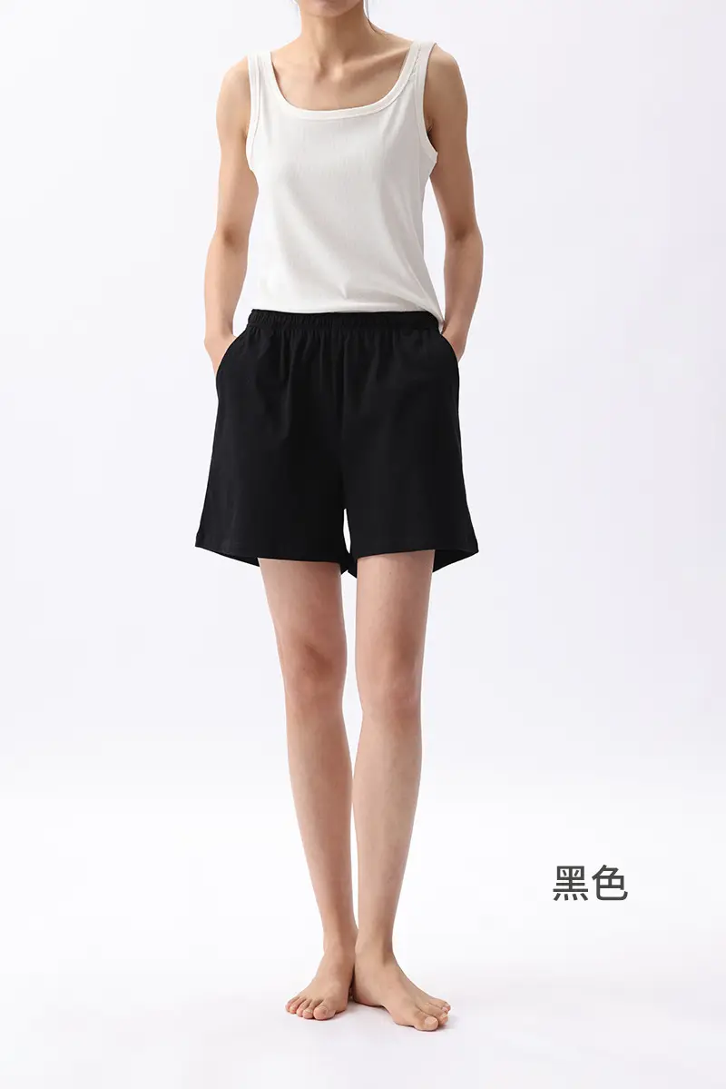 Women's Black Pure Cotton Shorts Summer Wear — feature 8