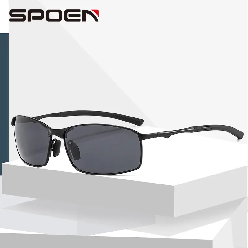 Men Metal Polarized Sunglasses Blue Mirror - Image 6