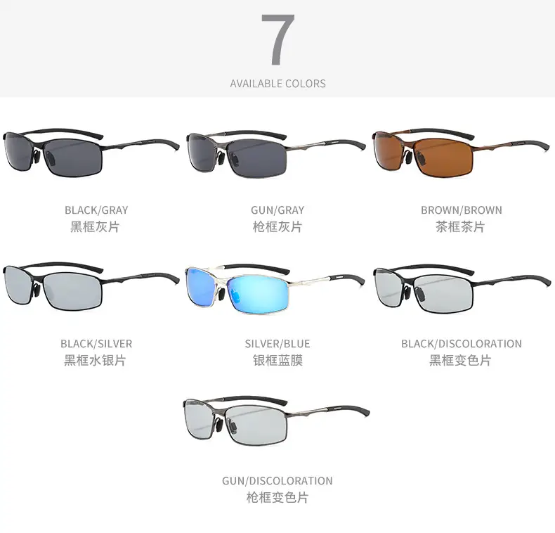 Men Metal Polarized Sunglasses Blue Mirror — feature 11