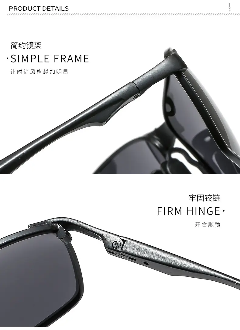 Men Metal Polarized Sunglasses Blue Mirror — feature 26