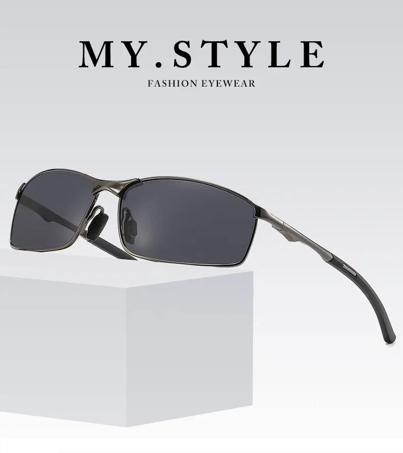 Men Metal Polarized Sunglasses Blue Mirror — feature 5