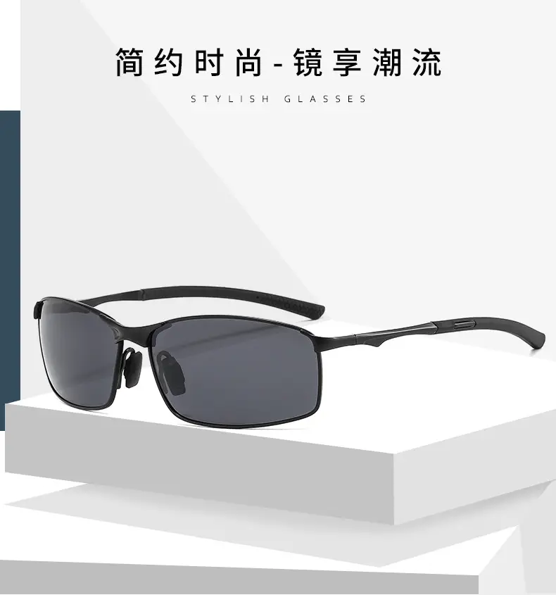 Men Metal Polarized Sunglasses Blue Mirror — feature 6