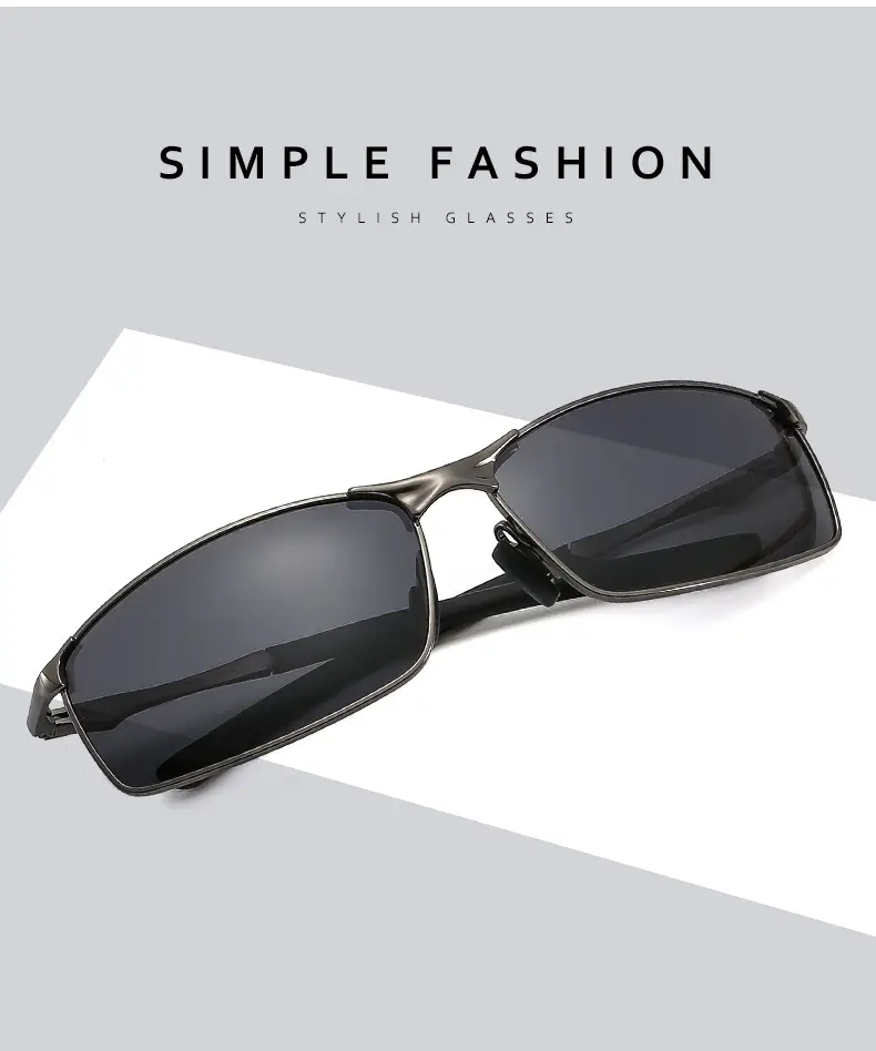 Men Metal Polarized Sunglasses Blue Mirror — feature 7