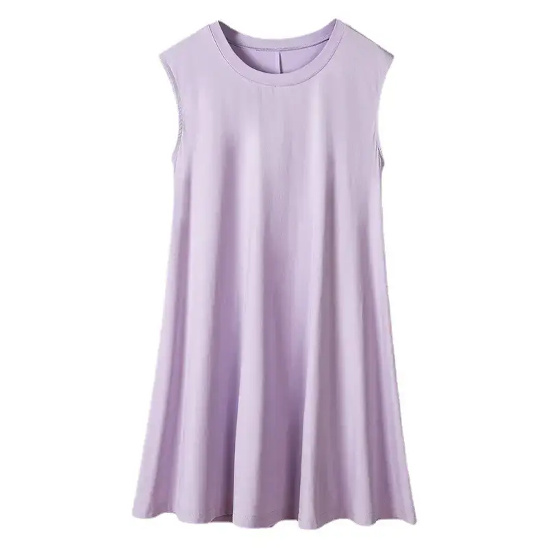 Women Sleeveless Light Blue T-Shirt Large 2025 Summer - Image 6
