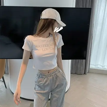 Women's White Mastermind Loves High Waist Short Top - Image 5