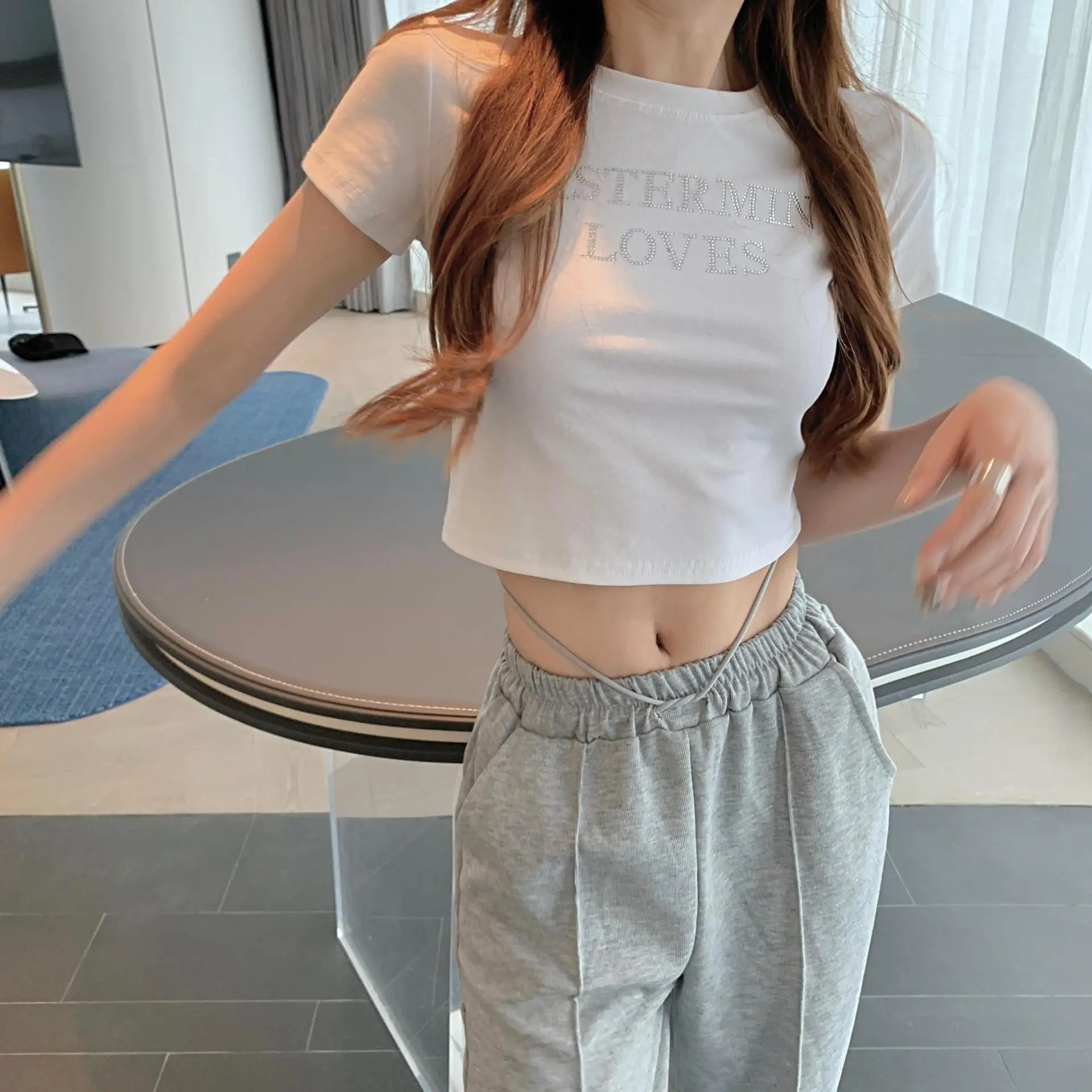 Women's White Mastermind Loves High Waist Short Top — feature 20
