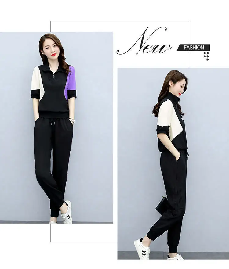 Women's Blue Yellow Polo Track Suit Summer 2024 — feature 10