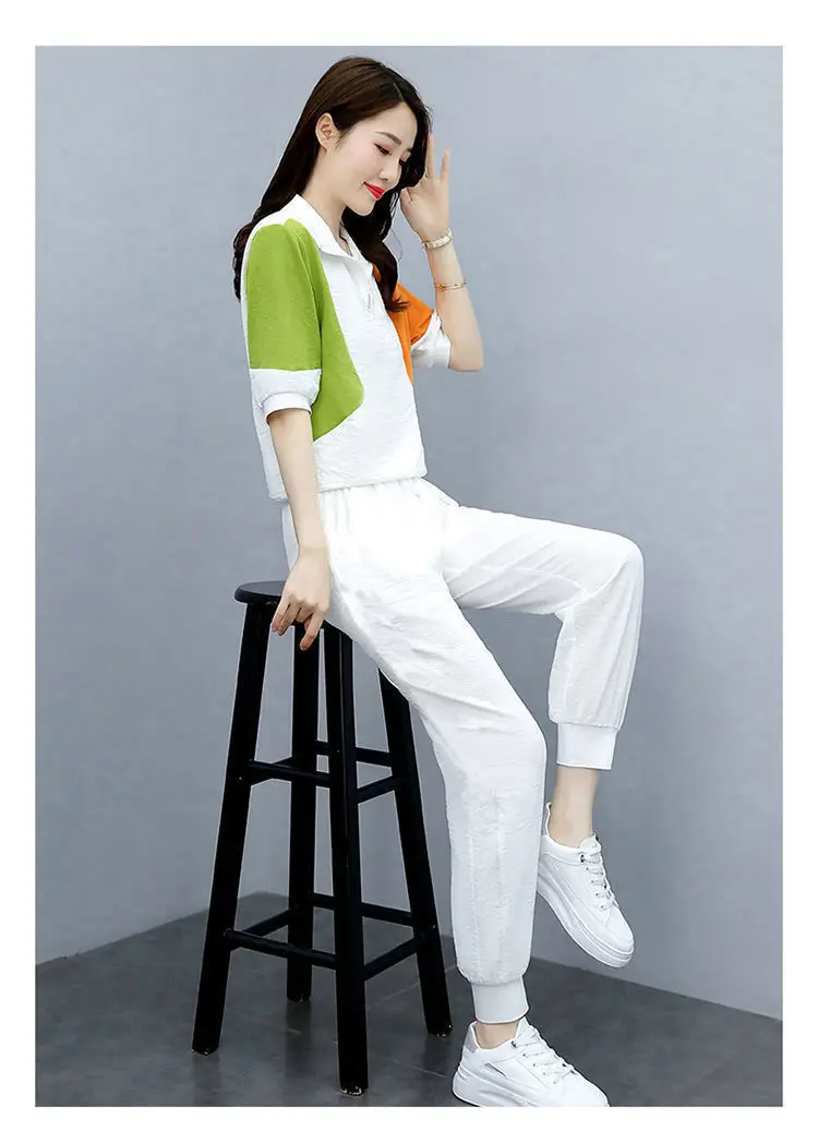 Women's Blue Yellow Polo Track Suit Summer 2024 — feature 2