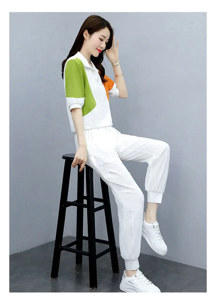 Women's Blue Yellow Polo Track Suit Summer 2024 — feature 6