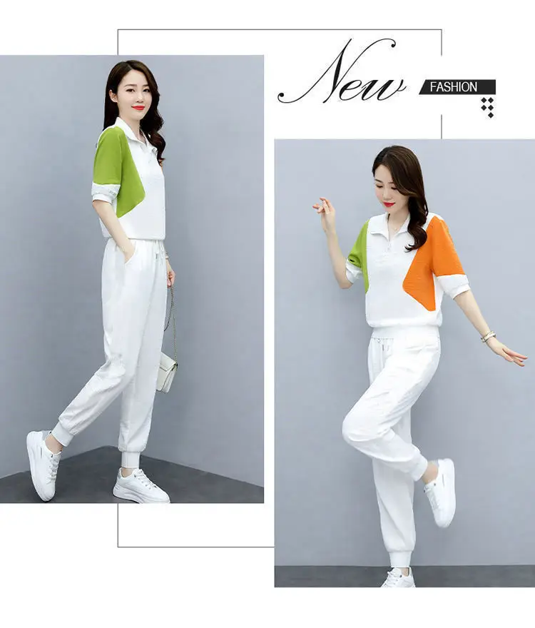 Women's Blue Yellow Polo Track Suit Summer 2024 — feature 8