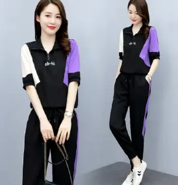 Women's Blue Yellow Polo Track Suit Summer 2024 - Image 2