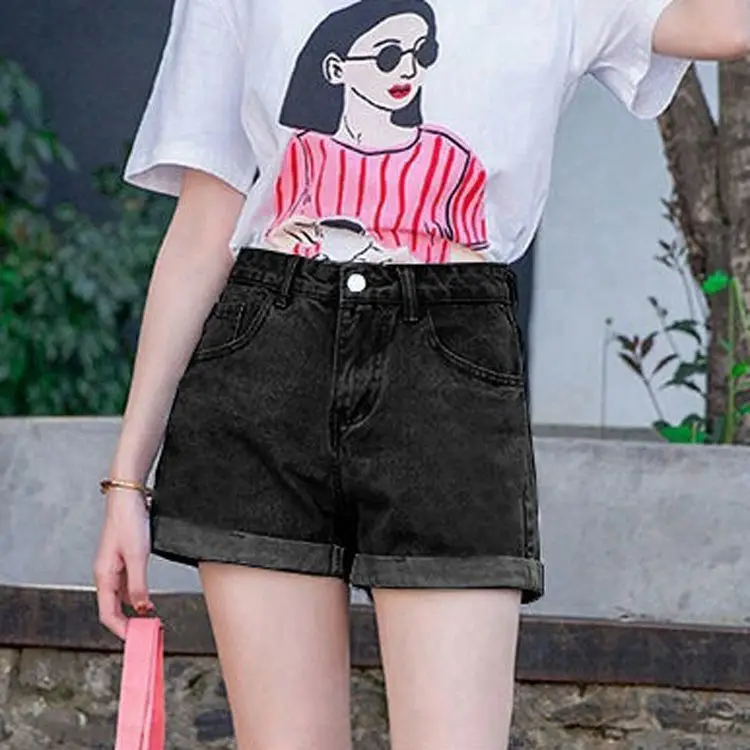 Denim Shorts High Waist Slimming 2021 Summer - Image 5