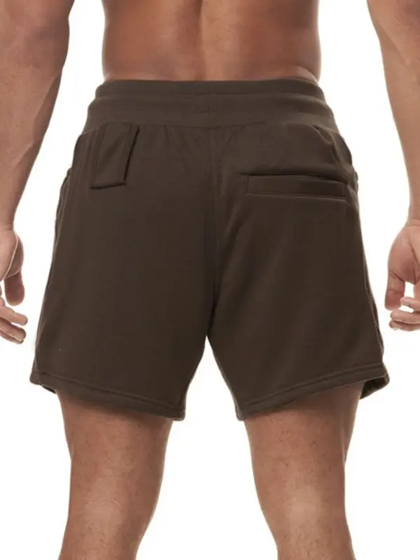 Men's Brown Cotton Shorts with Drawstring Waist - Image 17