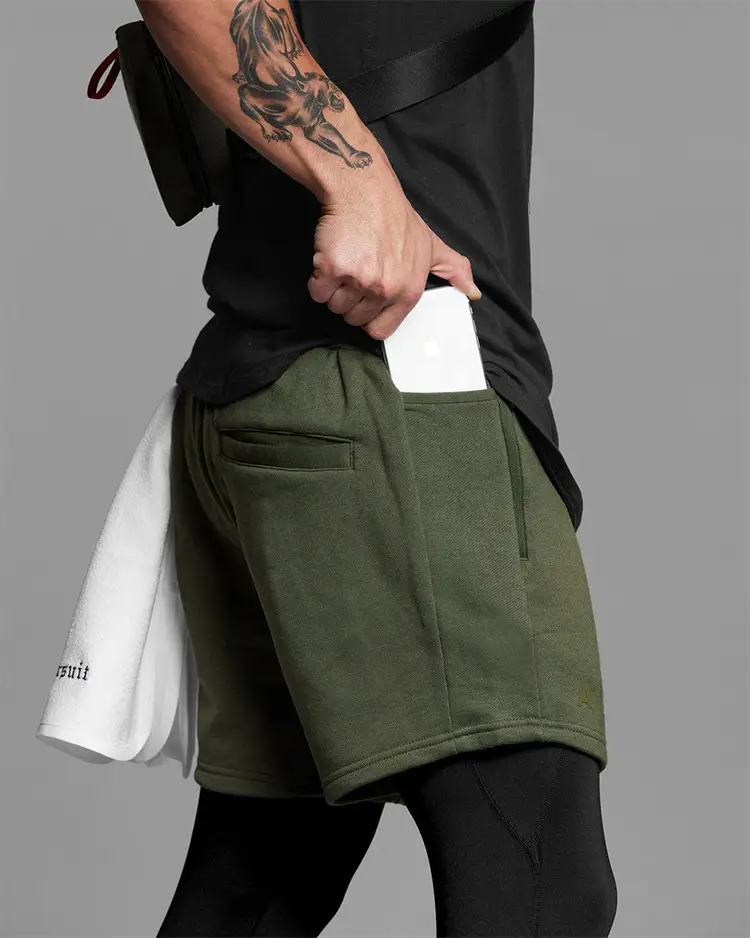 Men's Brown Cotton Shorts with Drawstring Waist — feature 10