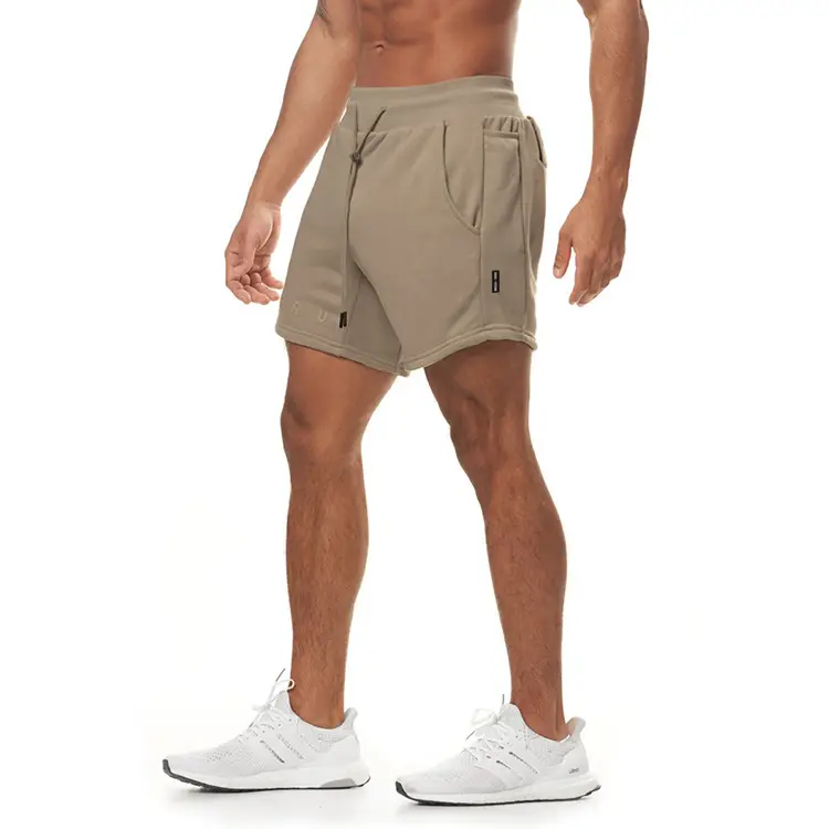 Men's Brown Cotton Shorts with Drawstring Waist — feature 13