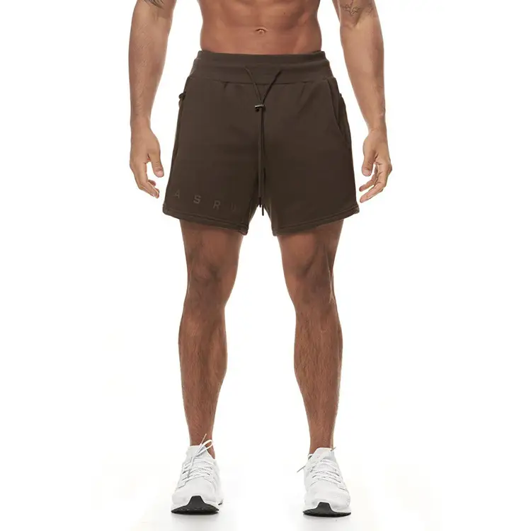 Men's Brown Cotton Shorts with Drawstring Waist — feature 20
