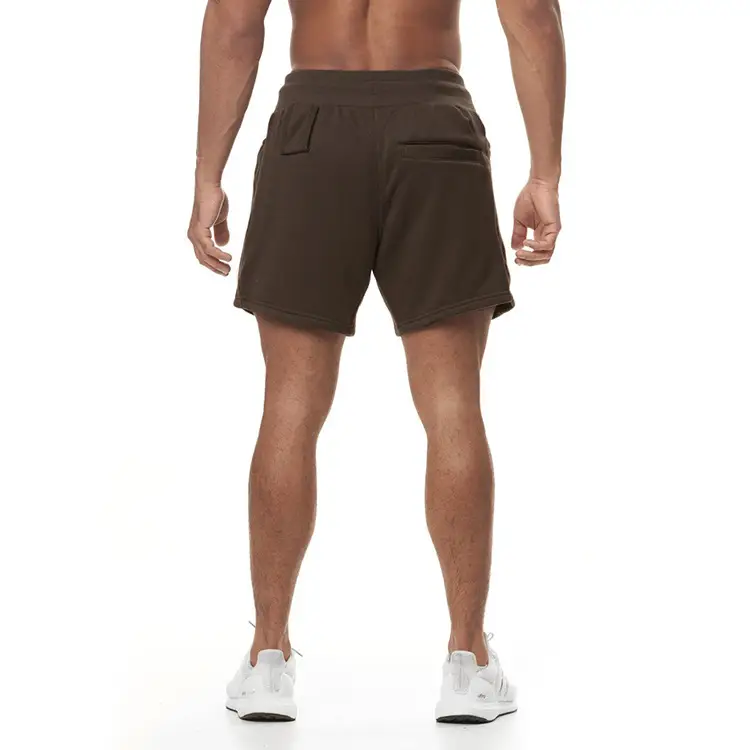 Men's Brown Cotton Shorts with Drawstring Waist — feature 22