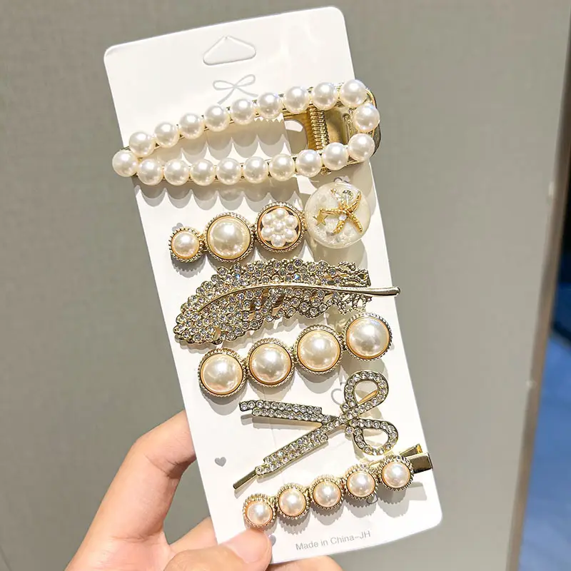 Pearl Hair Accessories Set for Women - Image 2