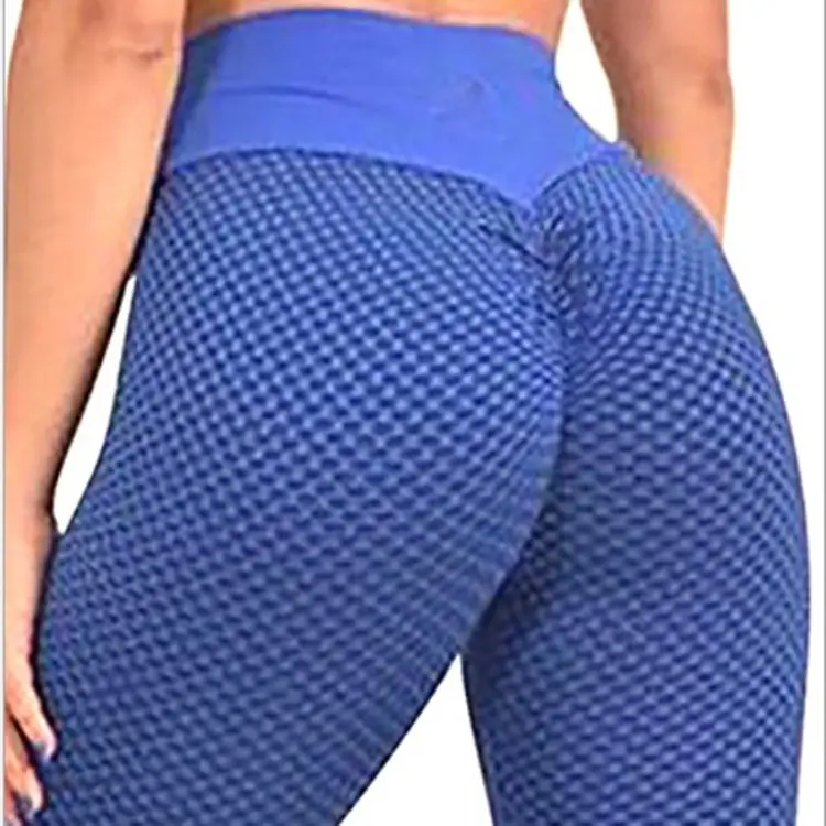 2021 Europe USA Cross Border Jacquard High Waist Sports Leggings Peach Hip Slim - Image 4